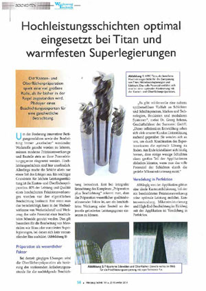 Hochleistungsschichten optimal eingesetzt bei Titan und warmfesten Superlegierungen